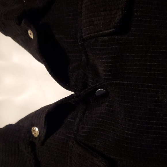 Shein Women's Corduroy Button Down Black Jacket - Size 6 Medium - Picture 3 of 10